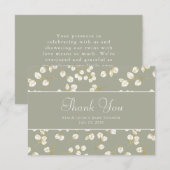 Nep Goud Salie Groen Eucalyptus Groene Beplanting Bedankkaart (Voorkant / Achterkant)