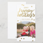 Nep Goud Zalig Kerstmis Handgeschreven 8x4 Fotokaa Feestdagenkaart (Voorkant / Achterkant)