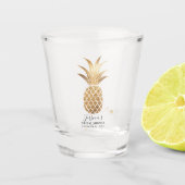 Nep gouden ananas huwelijksfeest cadeau shot glas (Voorkant)