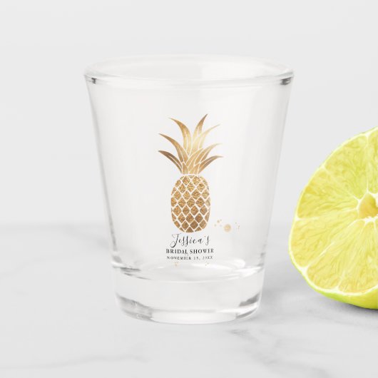Nep gouden ananas huwelijksfeest cadeau shot glas (Voorkant)