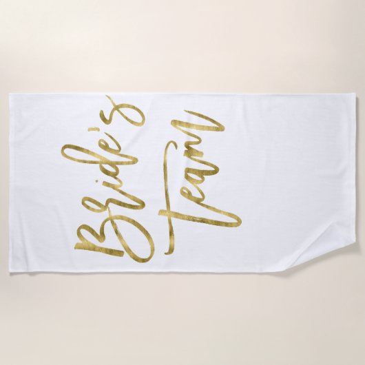 Nep gouden bruids team strandhanddoek strandlaken (Voorkant)