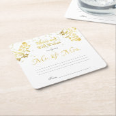 Nep, Gouden Confetti, Advies en Goede Wensen Kartonnen Onderzetters (Schuin)