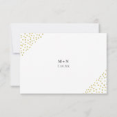 Nep gouden confetti bruiloft buffet RSVP Kaartje (Achterkant)