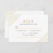 Nep gouden confetti bruiloftsbuffet RSVP (Voorkant / Achterkant)