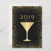 Nep gouden confetti Oud en Nieuw feest Kaart (Achterkant)