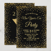 Nep gouden confetti Oud en Nieuw feest Kaart (Voorkant / Achterkant)