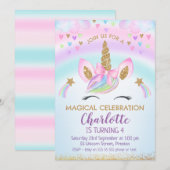 Nep gouden eenhoorn boog regenboog verjaardag kaart (Voorkant / Achterkant)