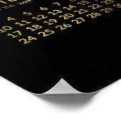 Nep gouden en zwarte jaarlijkse kalender 2023 post poster (Hoek)