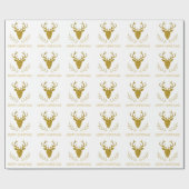 Nep gouden folie gestructureerde hertenkopvorm cadeaupapier (Vlak)