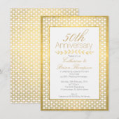 Nep gouden folie trouwfeest 50ste verjaardag uitno kaart (Voorkant / Achterkant)