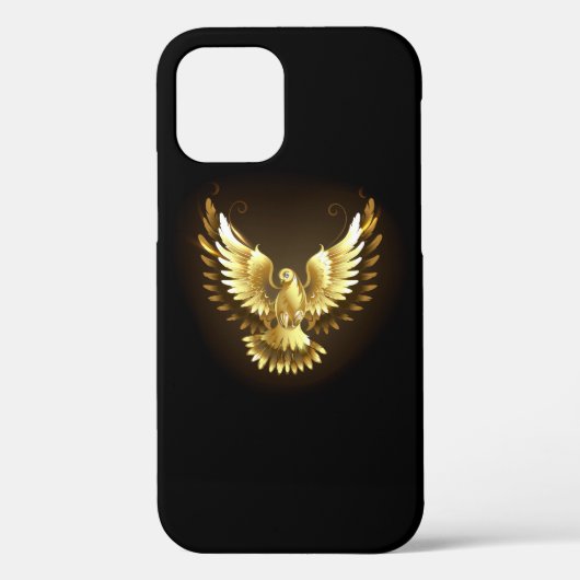 Nep gouden folie vredesduif op zwart Case-Mate iPhone case (Achterkant)