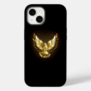 Nep gouden folie vredesduif op zwart Case-Mate iPhone 14 hoesje