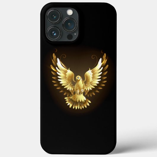 Nep gouden folie vredesduif op zwart Case-Mate iPhone case (Achterkant)