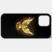 Nep gouden folie vredesduif op zwart Case-Mate iPhone case (Achterkant (horizontaal))