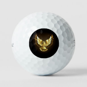 Nep gouden folie vredesduif op zwart golfballen
