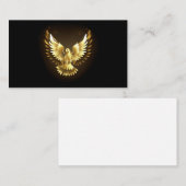 Nep gouden folie vredesduif op zwart informatiekaartje (Voorkant / Achterkant)