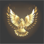 Nep gouden folie vredesduif op zwart sticker (Voorkant)