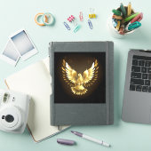 Nep gouden folie vredesduif op zwart sticker (iPad Cover)
