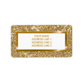 Nep gouden gele glitter textuur & aangepaste tekst etiket (Voorkant)