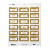 Nep gouden gele glitter textuur & aangepaste tekst etiket (Full Sheet)