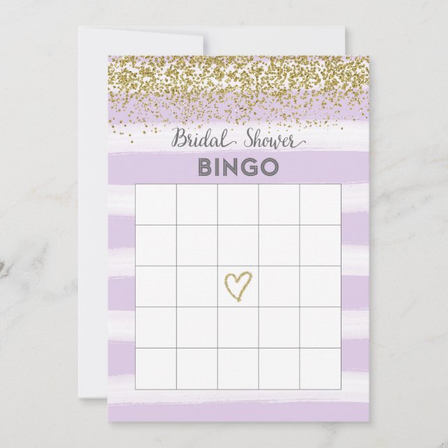 Nep gouden glinster bruiloftsfeest Bingo kaart (Voorkant)
