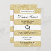 Nep gouden glinsterstreep - 3x5 graduele aankondig kaart (Voorkant / Achterkant)