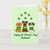 Nep gouden honden St. Patrick kaart (Gele Bloem)