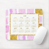 Nep gouden jaarlijkse 2025 kalender muismatten roz (Met muis)