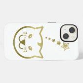 Nep gouden kattengezicht - Aangepaste achtergrondk iPhone Hoesje (Achterkant horizontaal)