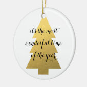 Nep gouden kerstboom keramisch ornament (Links)