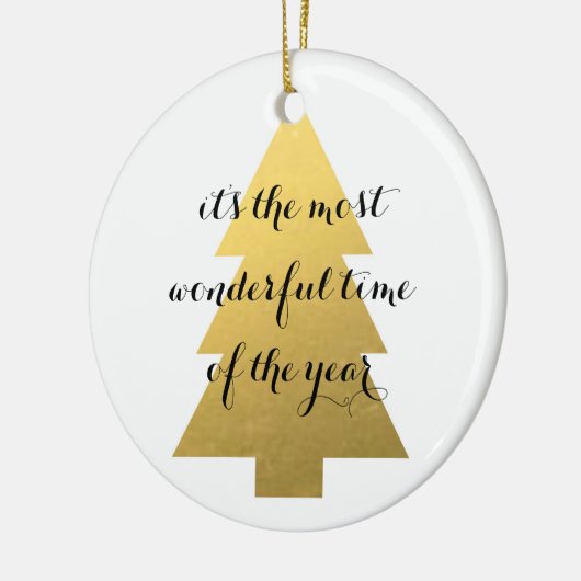 Nep gouden kerstboom keramisch ornament (Links)