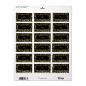 Nep gouden kerstversieringen etiket (Full Sheet)