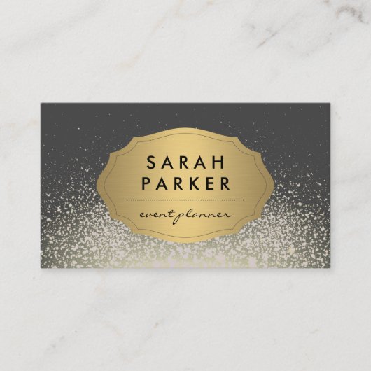 Nep gouden label met glitter glamour glans (Voorkant)