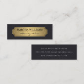 Nep gouden lijst met leren achtergrond mini visitekaartje (Voorkant / Achterkant)