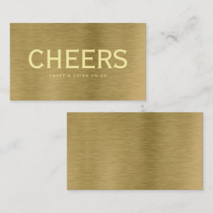 Nep gouden metalen textuur gratis drankjes ticketk informatiekaartje