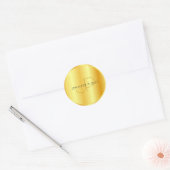 Nep gouden metalen uitstraling Elegante Monogram S Ronde Sticker (Envelop)