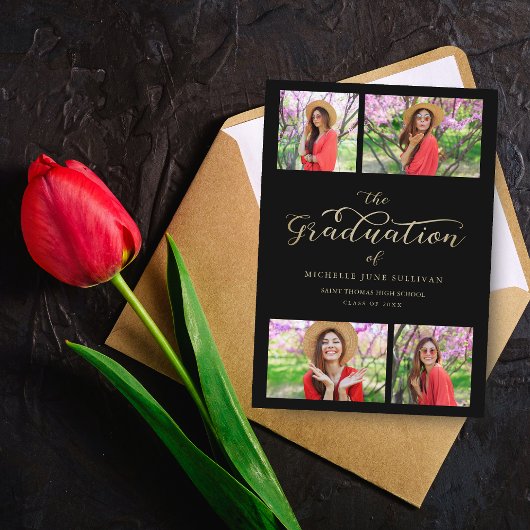 Nep Gouden Minimalistische Collage Afstuderen 4 Fo