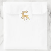 Nep gouden rendieren ronde sticker (Tas)