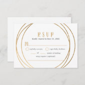 Nep gouden ronde geometrische bruiloft buffet RSVP (Voorkant / Achterkant)