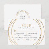 Nep gouden ronde geometrische lijst Trouw RSVP + h Kaartje (Voorkant / Achterkant)