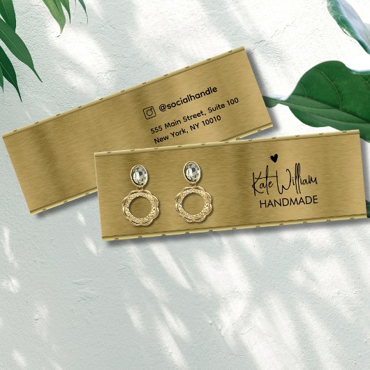 Nep gouden scriptuur stud oorbellen sieraden displ mini visitekaartjes