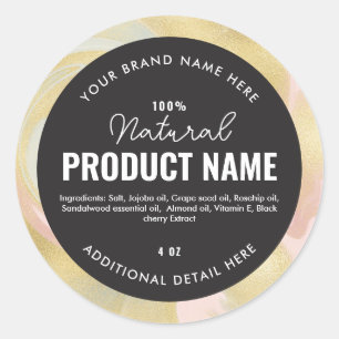 Nep gouden spiraal folie Product Ronde Sticker