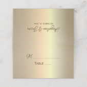 Nep gouden trouw plaatskaartje (Buitenkant ongevouwen)