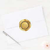 Nep gouden was initiaalmonogram bruiloft ronde sticker (Envelop)