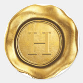 Nep gouden was monogram trouwdag ronde sticker (Voorkant)