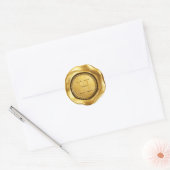Nep gouden was monogram trouwdag ronde sticker (Envelop)
