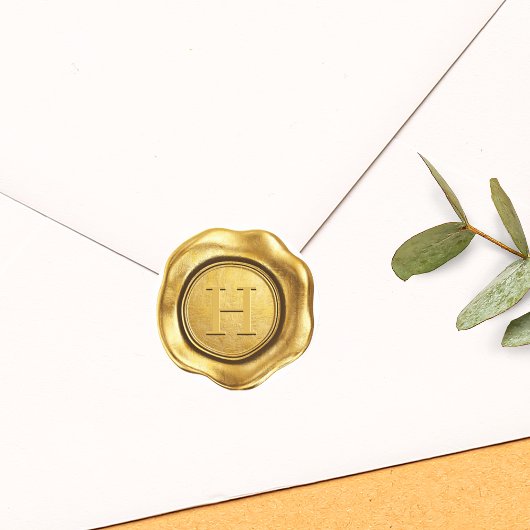Nep gouden was monogram trouwdag ronde sticker