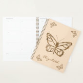 Nep goudgele folie-uitzicht vlinders & tekst planner (Display)