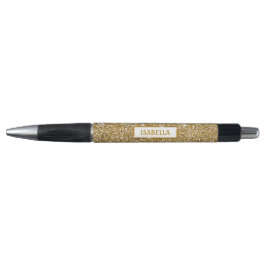 Nep goudgele glitter textuur uitzicht met naam pen
