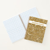 Nep goudgele glittertextuur & aangepaste tekst notitieboek (Binnen)